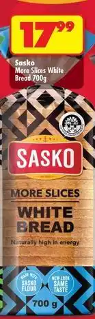Shoprite Sasko - more slices white bread 700g offer