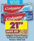 Shoprite Colgate - original/regular/gel/herbal toothpaste all variants offer