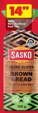 Shoprite Sasko - more slices brown bread 700g offer