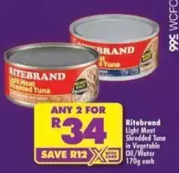 Shoprite Ritebrand Light Meat Shredded Tuna offer