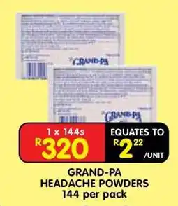 Shoprite GRAND-PA HEADACHE POWDERS offer