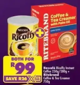 Shoprite Nescafe Ricoffy Instant Coffee + Ritebrand Coffee & Tea Creamer offer