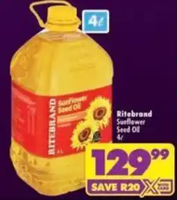 Shoprite Ritebrand Sunflower Seed Oil offer