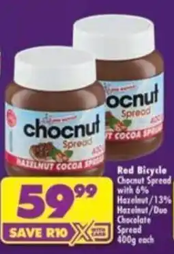 Shoprite Red Bicycle Chocnut Spread offer