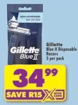 Shoprite Gillette Blue II Disposable Razors offer