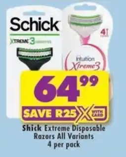 Shoprite Schick Extreme Disposable Razors offer