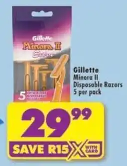 Shoprite Gillette Minora II Disposable Razors offer
