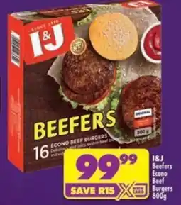 Shoprite I&J Beefers Econo Beef Burgers offer