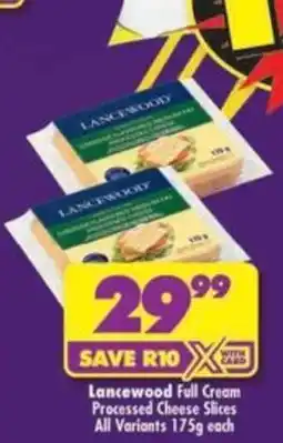 Shoprite Lancewood Full Cream Processed Cheese Slices offer