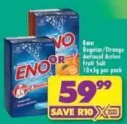 Shoprite Eno Regular/Orange Activated Active Fruit Salt offer