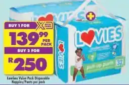 Shoprite Lovies Value Pack Disposable Nappies/Pants offer