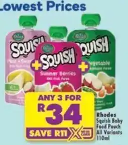Shoprite Rhodes Squish Baby Food Pouch offer