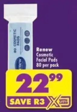 Shoprite Renew Cosmetic Facial Pads offer