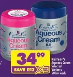 Shoprite Reitzer's Aqueous Cream offer