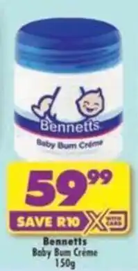 Shoprite Bennetts Baby Bum Crème offer