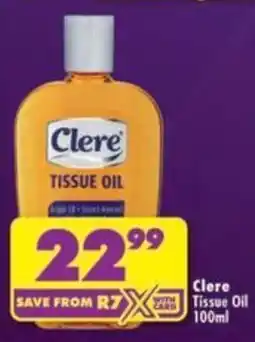 Shoprite Clere Tissue Oil offer