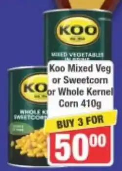 Frontline Koo Mixed Veg or Sweetcorn or Whole Kernel Corn offer