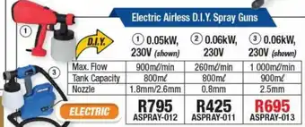 Adendorff Machinery Mart Electric Airless D.I.Y. Spray Guns 0,06kW 230V offer