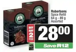 Spar Robertsons Spice Refill Assorted offer
