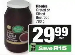 Spar Rhodes Grated or Sliced Beetroot offer