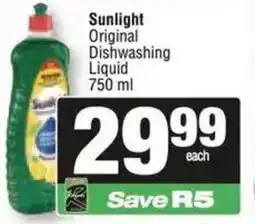 Spar Sunlight Original Dishwashing Liquid offer