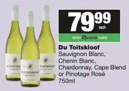 Spar Du Toitskloof Sauvignon Blanc, Chenin Blanc, Chardonnay, Cape Blend or Pinotage Rosé offer