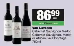 Spar Van Loveren Cabernet Sauvignon Merlot, Cabernet Sauvignon, Merlot or African Java Pinotage offer