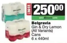 Spar Belgravia Gin & Dry Lemon Cans offer
