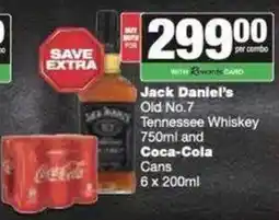 Spar Jack Daniel's Old No.7 Tennessee Whiskey and Coca-Cola offer