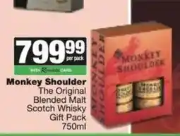 Spar Monkey Shoulder The Original Blended Malt Scotch Whisky Gift Pack offer