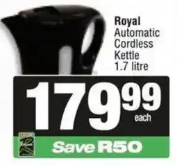 Spar Royal Automatic Cordless Kettle offer