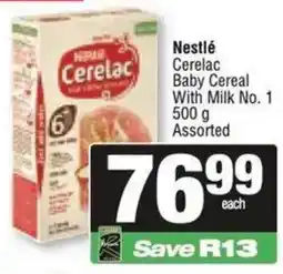 Spar Nestlé Cerelac Baby Cereal With Milk No. 1 Assorted offer