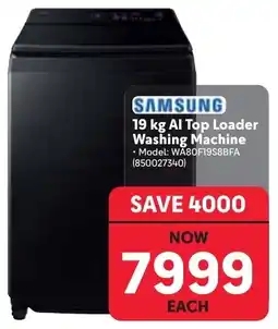 Makro Samsung 19 kg AI Top Loader Washing Machine offer