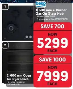 Makro Beko 600 mm 4-Burner Gas On Glass Hob offer