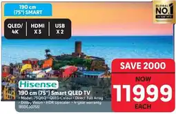 Makro Hisense 190 cm (75") Smart QLED TV offer
