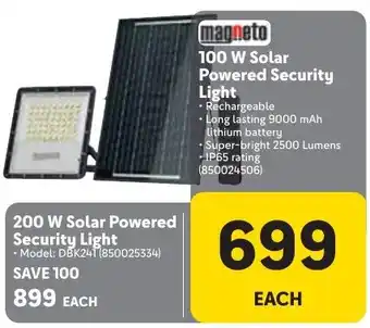 Magneto 100 W Solar Powered Security Light