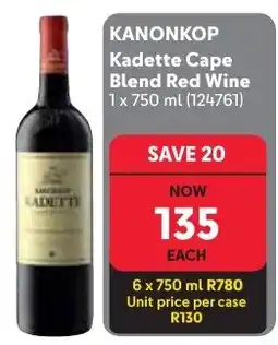Makro KANONKOP Kadette Cape Blend Red Wine offer