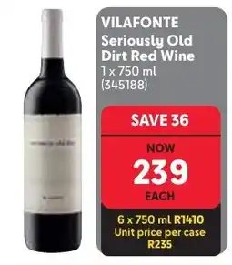 Makro Vilafonte Seriously Old Dirt Red Wine offer
