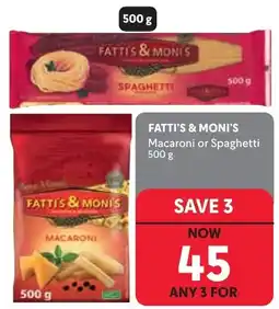 Makro FATTI'S & MONI'S Macaroni or Spaghetti offer