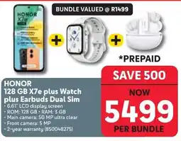 Makro HONOR 128 GB X7e plus Watch plus Earbuds Dual Sim offer