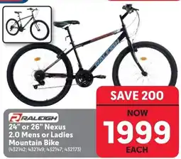 Makro RALEIGH 24" or 26" Nexus 2.0 Mens or Ladies Mountain Bike offer