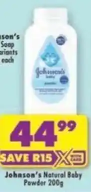 Shoprite Johnson's Natural Baby Powder offer