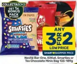 Pick n Pay Hypermarket Nestlé Bar-One, KitKat, Smarties or Tex Chocolate Minis Bag offer