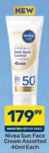 Pick n Pay Nivea Sun Face Cream Assorted offer