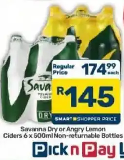 Pick n Pay Hypermarket Savanna Ciders offer