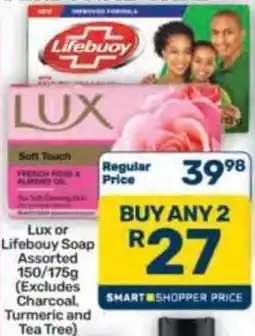 Pick n Pay Hypermarket Lux or Lifebuoy Soap Assorted offer