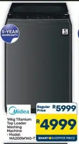 Pick n Pay Hypermarket Midea 14kg Titanium Top Loader Washing Machine offer