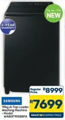 Pick n Pay Hypermarket SAMSUNG 19kg AI Top Loader Washing Machine offer