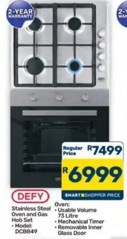 Pick n Pay Hypermarket DEFY Stainless Steel Oven and Gas Hob Set offer