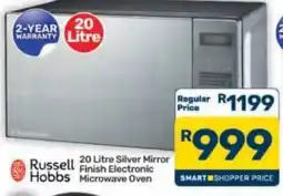Pick n Pay Hypermarket Russell Hobbs 20 Litre Silver Mirror Finish Electronic Microwave Oven offer